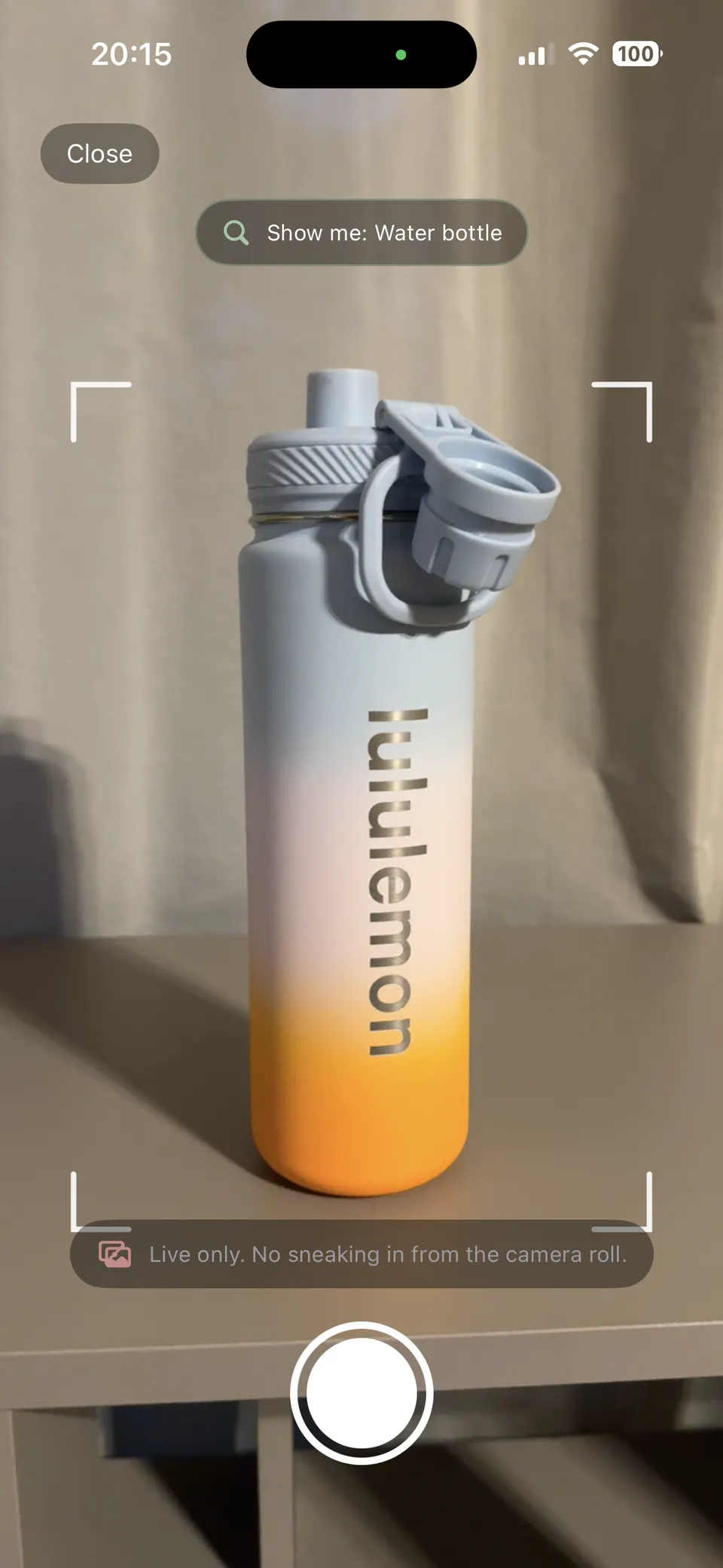The Habiton camera aimed at a pair of running shoes, the only way to complete a habit